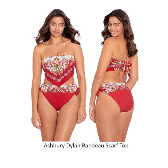 NWT Skinnydippers Womens Bandeau Halter Scarf Bikini Tops Size S-XL $100 12HL882 - Picture 2 of 6